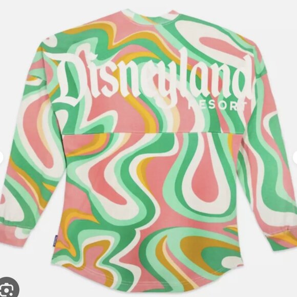 2022 Swirl Disneyland Spirit Jersey Green Pink Orange Yellow Retro Long Sleeve M - Picture 9 of 9